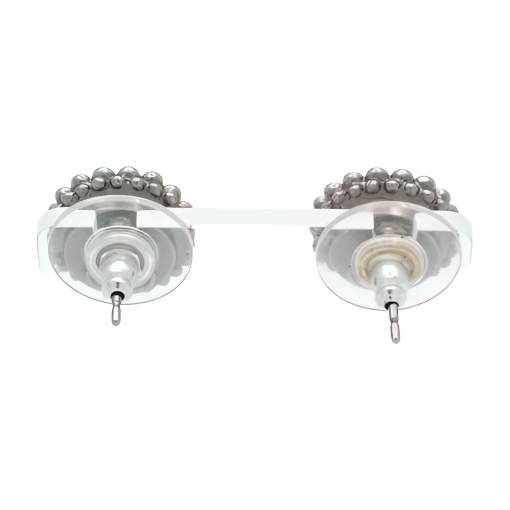 Chanel Coco Mark Pearl and Rhinestone Stud Earrings - Silver - Picture 2 of 6